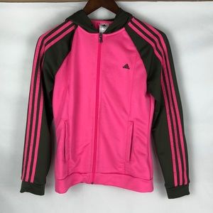 pink and green adidas jacket